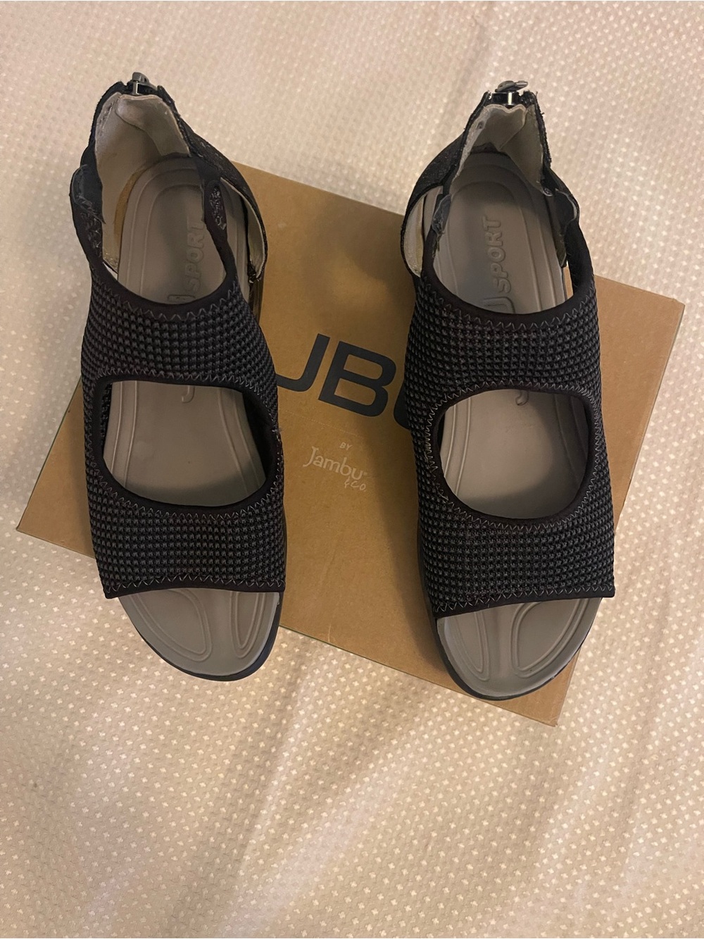 Jambu Black Knit Open-Toe Sport Sandal for Women
